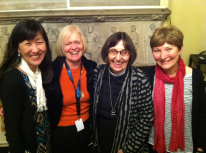 Dr. Grace Ji-Sun Kim (far left) and I (far right) after a book talk at Cathedral of St. John the Divine in NYC (spring 2015)